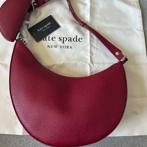 Kate Spade Duo Red JAM pebble leather Shoulder Bag